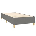 vidaXL Sommier à lattes de lit avec matelas Gris foncé 100x200cm Tissu