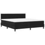 vidaXL Lit à ressorts avec matelas avec LED Noir 180 x 200 cm tissu