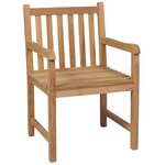vidaXL Chaises de jardin lot de 6 et coussins noir Bois de teck solide
