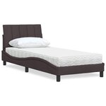 vidaXL Lit avec matelas marron foncé 90x190 cm tissu
