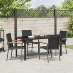 vidaXL Ensemble de salle à manger pour jardin 5 Pièces Noir