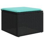 vidaXL Salon de jardin 4 Pièces avec coussins noir résine tressée
