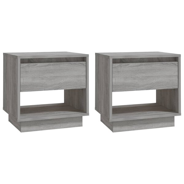 vidaXL Tables de chevet 2 Pièces Sonoma gris 45x34x44cm Bois d'ingénierie