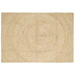 vidaXL Tapis Naturel et Blanc 140 x 200 cm Jute