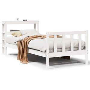 vidaXL Cadre de lit sans matelas blanc 90x190 cm bois de pin massif