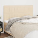 vidaXL Têtes de lit 4 Pièces Crème 80x5x78/88 cm Tissu