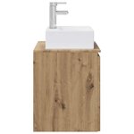 vidaXL Vanité de lavabo mural Chêne artisanal 49 5 x 41 x 62 5 cm