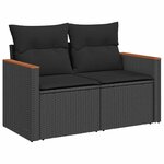 vidaXL Salon de jardin 11 Pièces avec coussins noir résine tressée