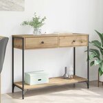 vidaXL Table console avec tiroir Chêne artisanal 100 x 34 5 x 75 cm