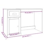 Bureau table poste de travail meuble d'ordinateur informatique étude avec tiroir sonoma 115 x 50 x 75 cm bois d'ingénierie gris 02_0023458
