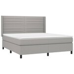 vidaXL Sommier à lattes de lit matelas LED Gris clair 180x200 cm Tissu