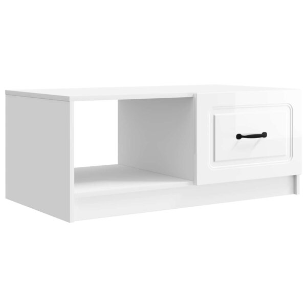 vidaXL Table basse Blanc brillant 90 x 50 x 37 cm Bois d'ingénierie