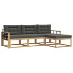 vidaXL Ensemble de canapés d'extérieur 4 pc Blanc et anthracite