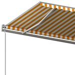 vidaXL Auvent manuel rétractable avec poteaux 6x3 m Jaune et blanc