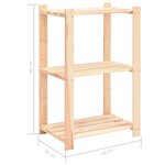 vidaXL Étagères de rangement à 3 niveaux 3 Pièces 60x38x90 cm Pin 150 kg