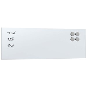vidaXL Tableau noir magnétique mural blanc 60x20 cm verre trempé