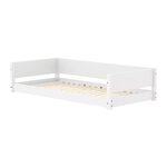 Flexa WHITE Lit Montessori bas 90 x 200 cm Avec barriere arriere Blanc