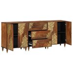 vidaXL Ensemble de mobilier de salle de bain 3 Pièces Miel marron et or