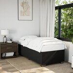 vidaXL Sommier à lattes de lit avec matelas Noir 100x200 cm Tissu