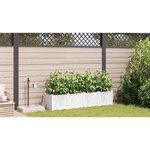 vidaXL Pots de jardin Blanc 160 x 40 x 37.5 cm Acier