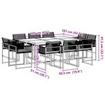 vidaXL Ensemble à manger de jardin 11 Pièces coussins noir résine tressée