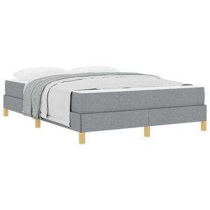 vidaXL Lit à ressorts avec matelas Gris clair 140 x 190 cm tissu