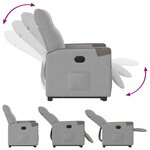 vidaXL Fauteuil inclinable électrique gris nuage tissu