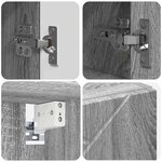 vidaXL Armoire Miroir Gris Sonoma 80 x 17 x 55 cm Bois d'ingénierie