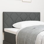 Housse de Tête de Lit Design Blocs Diamant Gris Foncé 90 cm Tissu