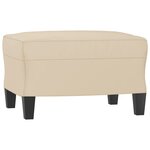 vidaXL Fauteuil avec repose-pied Crème 60 cm Tissu microfibre