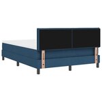 vidaXL Lit boxspring avec matelas Bleu foncé 160 x 200 cm tissu