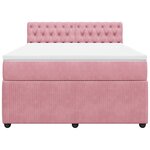 vidaXL Sommier à lattes de lit avec matelas Rose 140x200 cm Velours