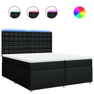 vidaXL Sommier à lattes de lit avec matelas Noir 200x200 cm Tissu