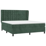 vidaXL Sommier à lattes de lit et matelas Vert foncé 180x200cm Velours