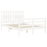 vidaXL Cadre de lit avec tête de lit blanc 140x200 cm bois massif