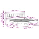 vidaXL Cadre de lit Blanc 200 x 200 cm Bois massif en pin