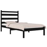 vidaXL Cadre de lit sans matelas noir bois massif 100x200 cm