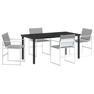 vidaXL Ensemble de salle à manger pour jardin 5 Pièces Blanc
