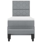 vidaXL Lit à ressorts avec matelas Gris clair 80 x 200 cm tissu
