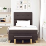 vidaXL Lit à ressorts avec matelas Marron foncé 120 x 190 cm tissu