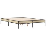 vidaXL Cadre de lit chêne sonoma 140x190 cm bois d'ingénierie et métal