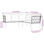 vidaXL Ensemble de canapés de jardin et coussins noir acier textilène