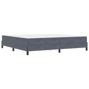 vidaXL Lit à ressorts avec matelas Gris foncé 200 x 220 cm tissu