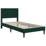 vidaXL Cadre de lit avec tête de lit Vert foncé 90 x 200 cm Velours