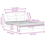vidaXL Lit avec matelas noir 160x200 cm tissu