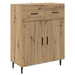 vidaXL Haut Armoire 2 Pièces Chêne artisanal Bois d'ingénierie