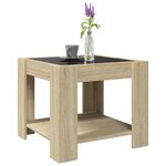 vidaXL Table basse avec LED chêne sonoma 53x53x45 cm bois d'ingénierie
