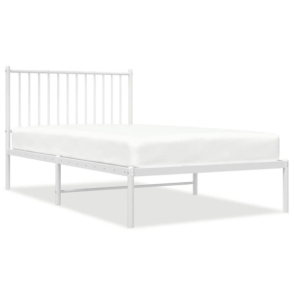 vidaXL Cadre de lit métal sans matelas et tête de lit blanc 100x190 cm