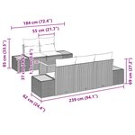 vidaXL Ensemble de canapé de jardin avec coussin 6 Pièces Noir Poly rotin