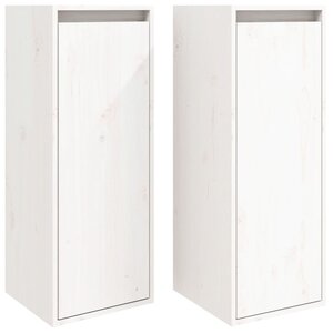 vidaXL Armoires murales 2 Pièces Blanc 30x30x80 cm Bois de pin massif